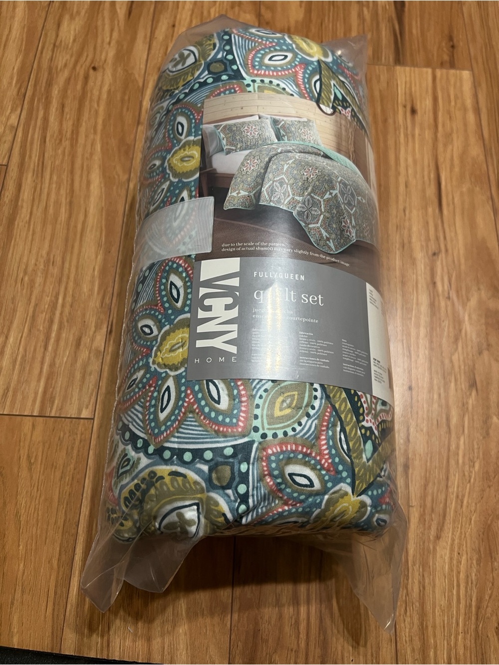 Teal Multi Quilted Bedding Set - Full/Queen